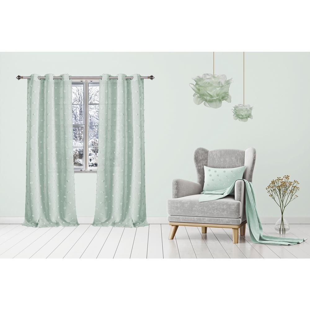 Dainty Home Snowball 38 In W X 84 In L Semi Sheer Window Curtain