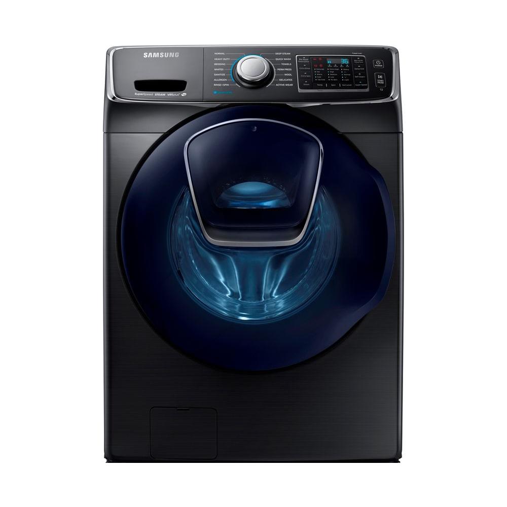 4.5 cu. ft. High-Efficiency Front Load Washer with Steam and AddWash Door in Black Stainless, ENERGY STAR