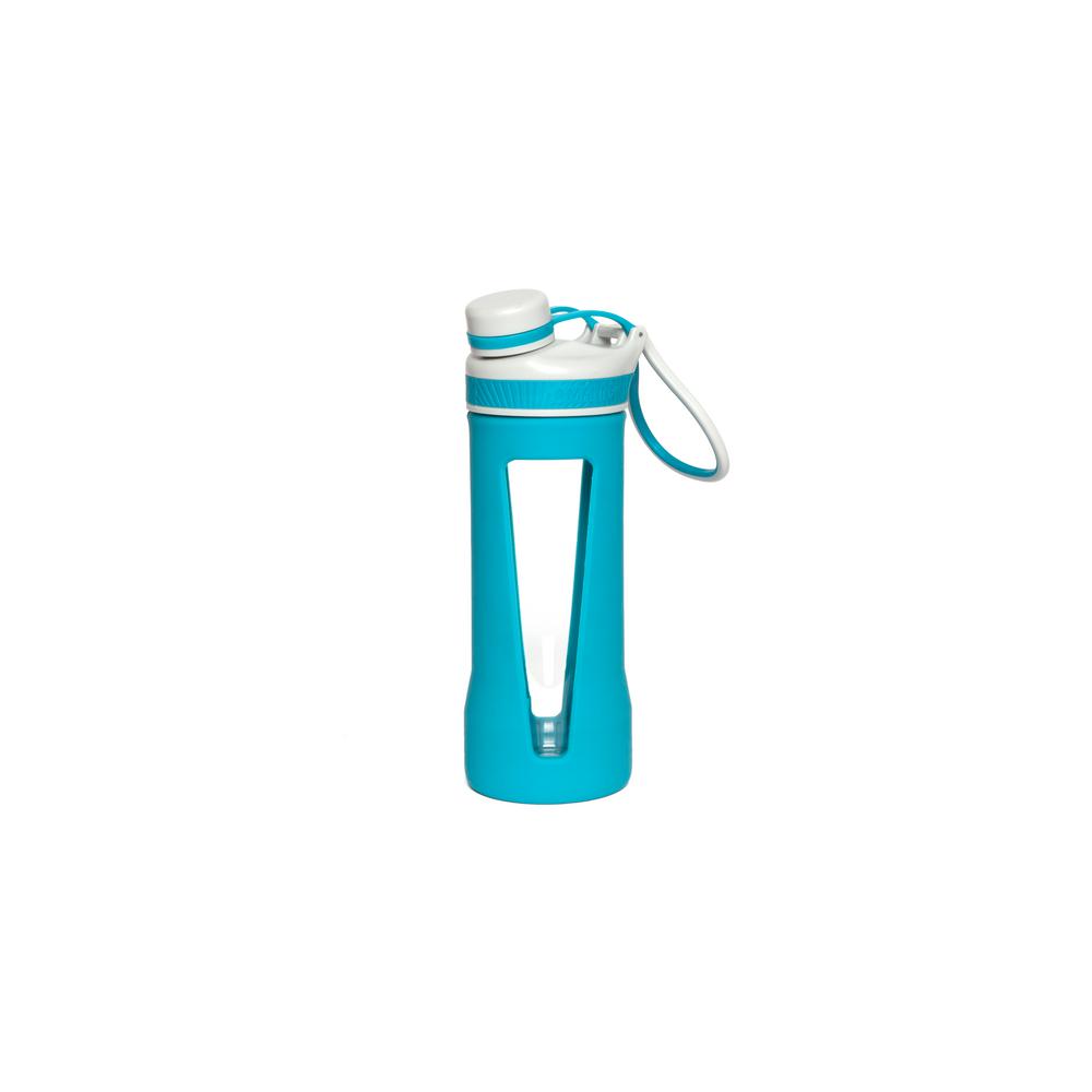 Manna Ranger Pro 20 oz. Teal Silicone Sleeve Glass Bottle HD18128 - The