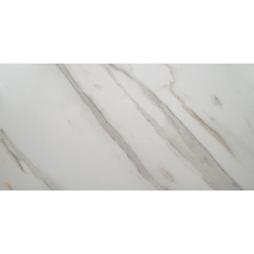Msi Calacatta Ivory 12 In X 24 In Glazed Polished Porcelain