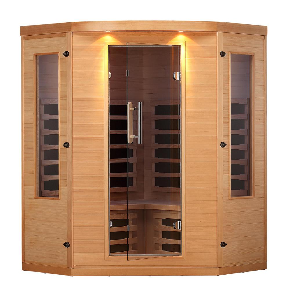 Canadian Spa Company Aspen 4-Person FIR Corner Sauna with 7 Carbon Far