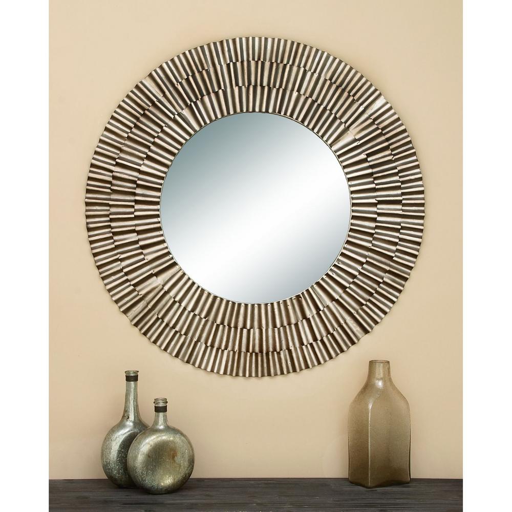 Contemporary Mirrors Wonderful Large Round Contemporary Mirrors Brilliant 41 In Fluted Framed Mirror Intended I