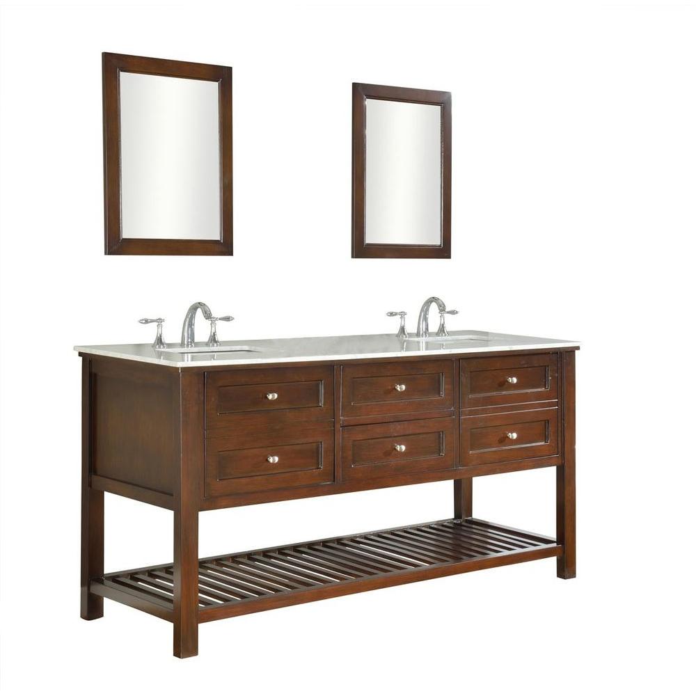 direct vanity sink mission spa 70 in. double vanity in dark brown