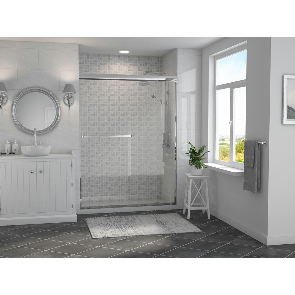 Coastal Shower Doors Paragon 3 16 B Series 56 In X 65 Semi Paragon 3 16 B Series 56 In X 65 Semi Framed Sliding Shower Door With Towel Bar Chrome And Clear Glass
