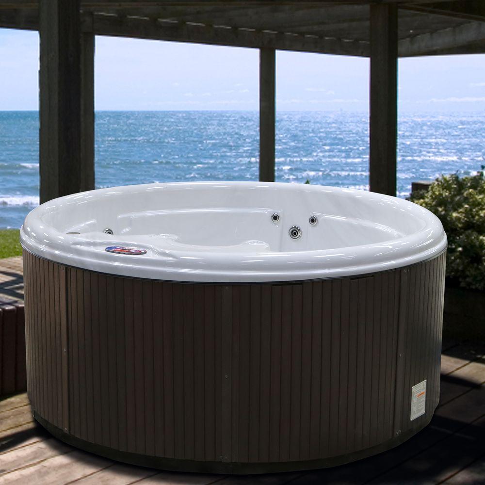 American Spas 5 Person 11 Jet Premium Acrylic Round Sterling Silver Spa