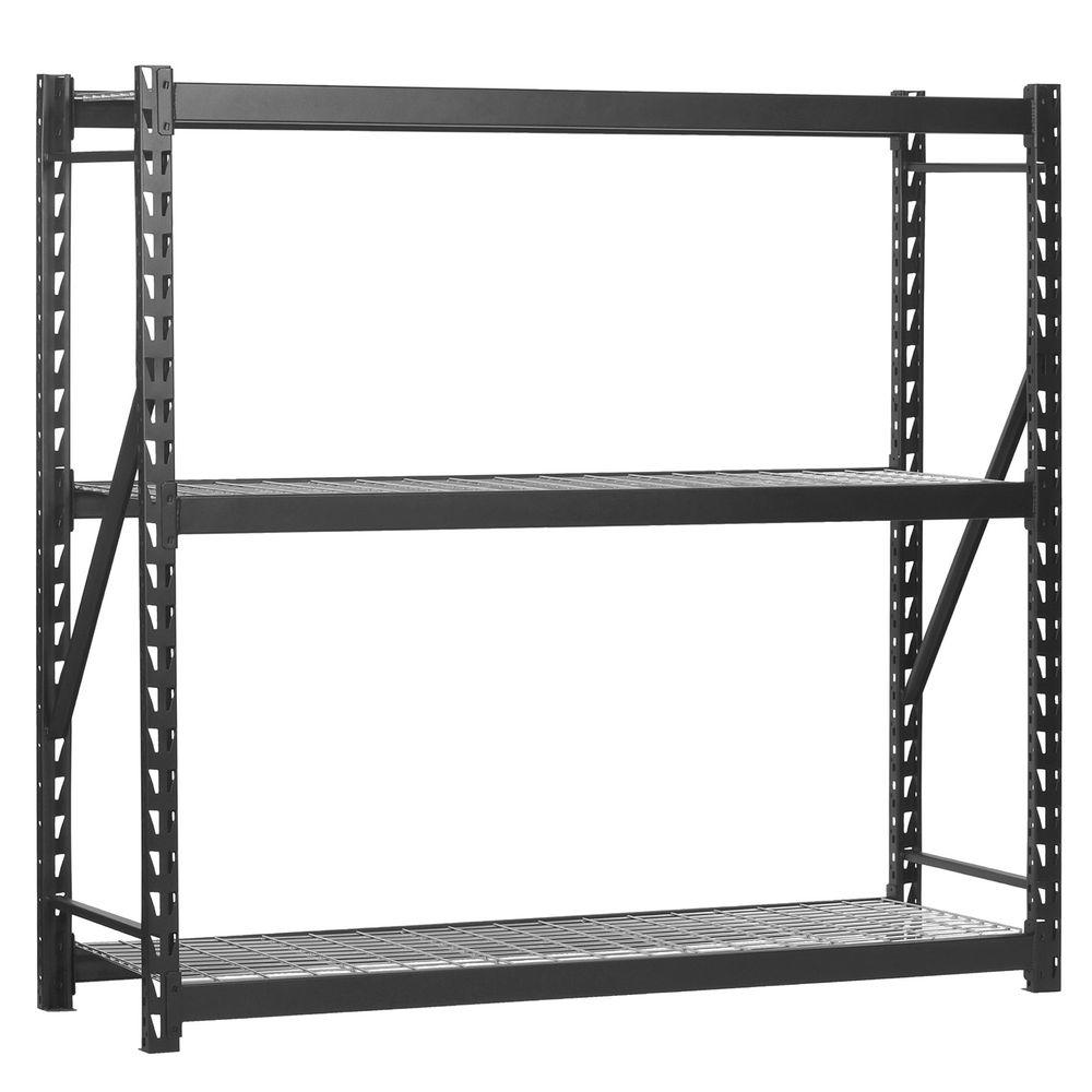 Edsal Metal Garage Shelves Racks Storage The Home Depot 72 In H X 77 W 24 D 3