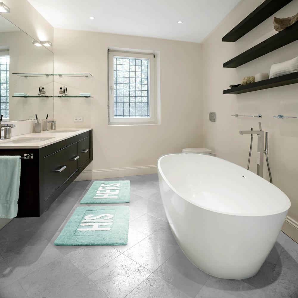 Jean Pierre Cotton His And Hers Aqua Bath Rug Set 2 Piece