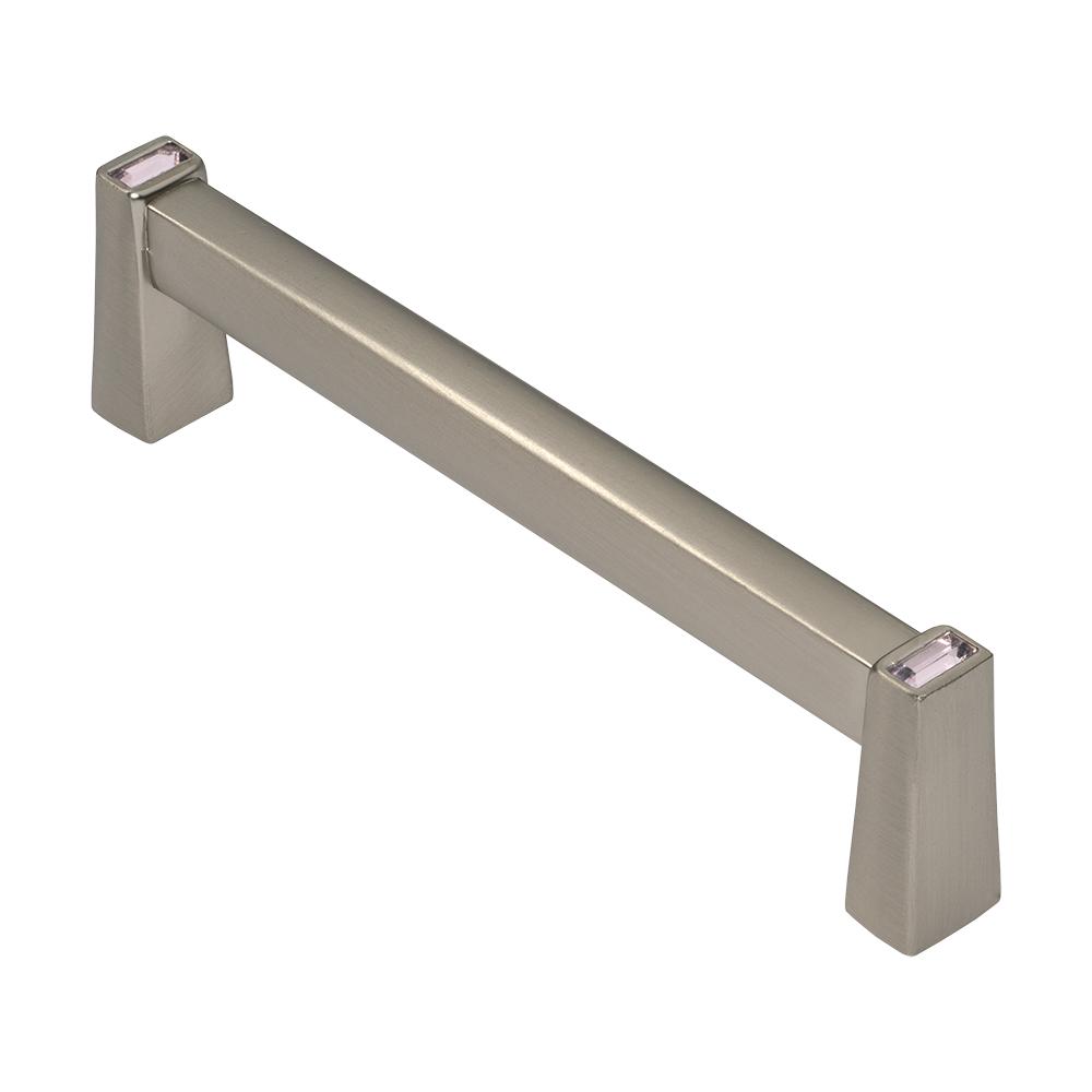 Wisdom Stone Long Island 3 3 4 In Satin Nickel With Pink Crystal