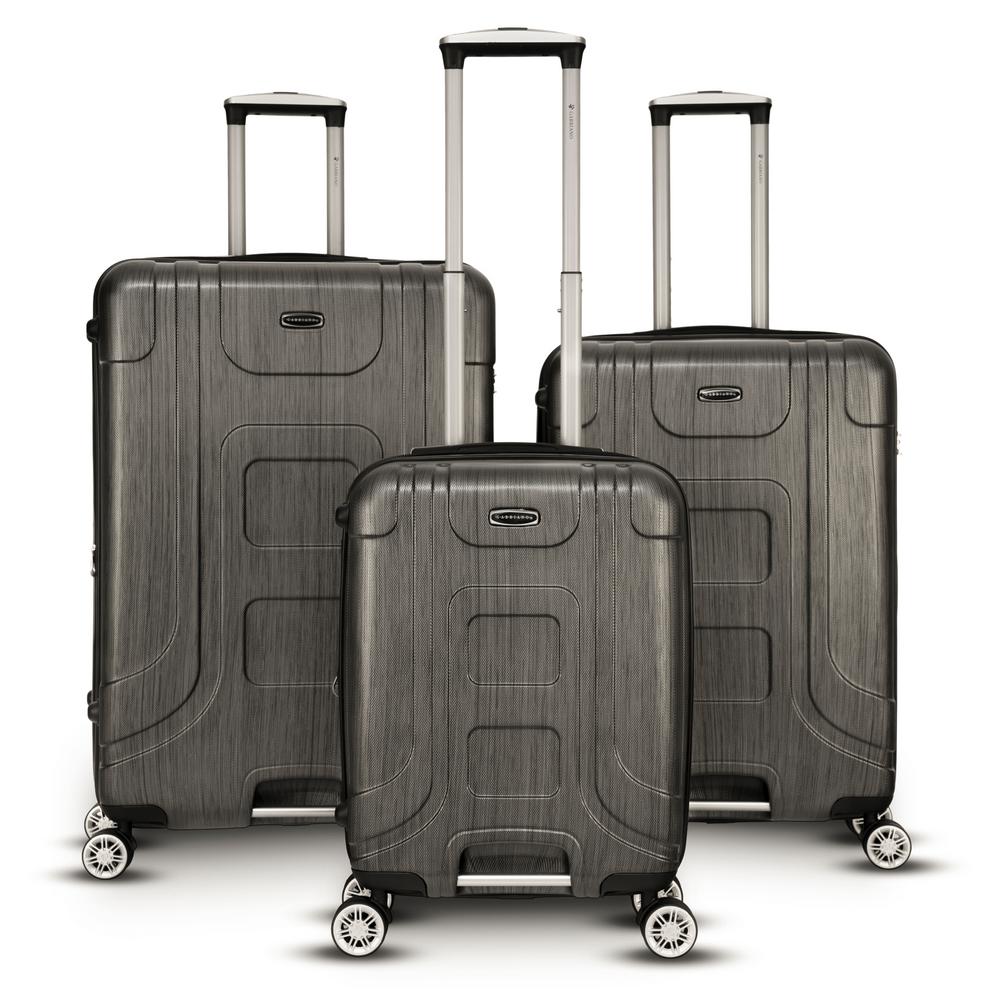 Gabbiano Provence 3Piece Black Hardside Upright Spinner Luggage Set