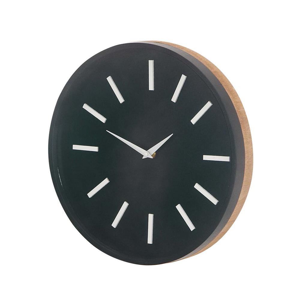Black Modern Og Wall Clock 85273 The Home Depot Black Modern Og Wall Clock