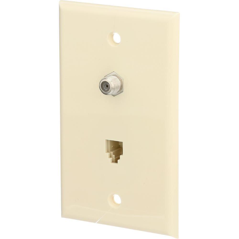 Zenith Coaxial Cable/Phone Wall Jack, Almond-TW1002CPA - The Home Depot