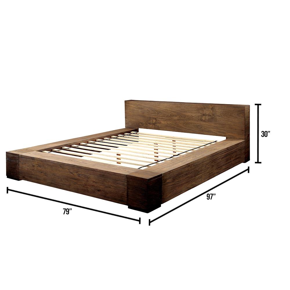 William's Home Furnishing Janeiro Rustic Natural Tone Queen Bed, Brown (incomplete, footboard only)