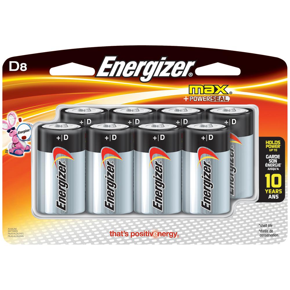 Energizer Max D Batteries 8 Count (E95BP-8H)