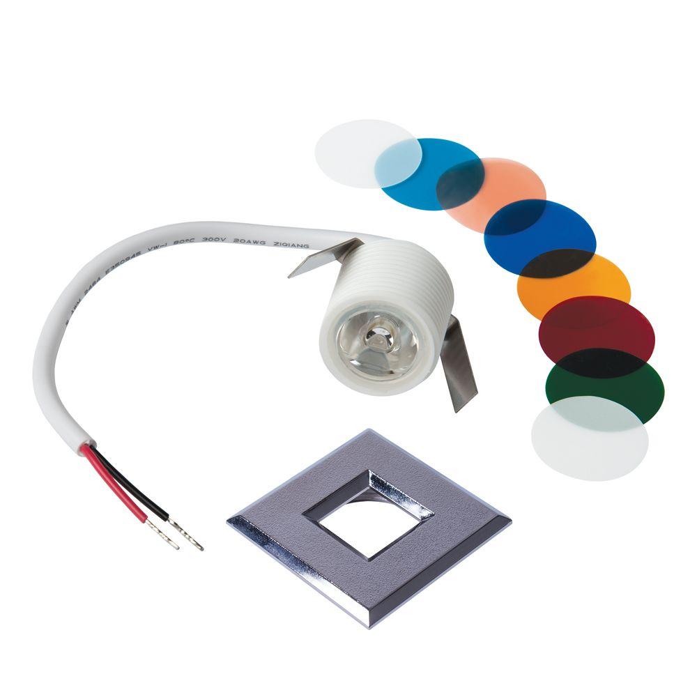 Puck Lights Under Cabinet The Home Depot Mini Bright White Integrated Led Recessed Puck Light With Square Silver