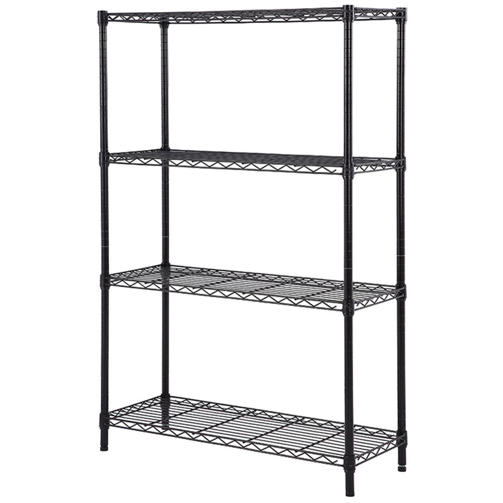 HDX Black 4-Tier Freestanding Wire Shelving Unit-E3590137OK4RTHD - The