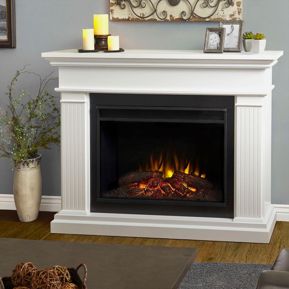 Real Flame Kennedy 56 in. Grand Series Electric Fireplace in White