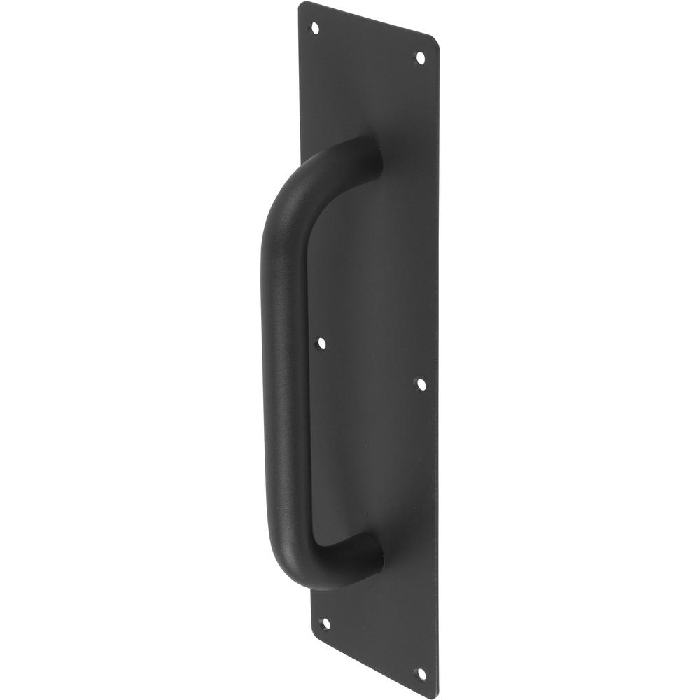 Delaney 11 3 4 In Black Barn Door Hardware Round Handle With Plate