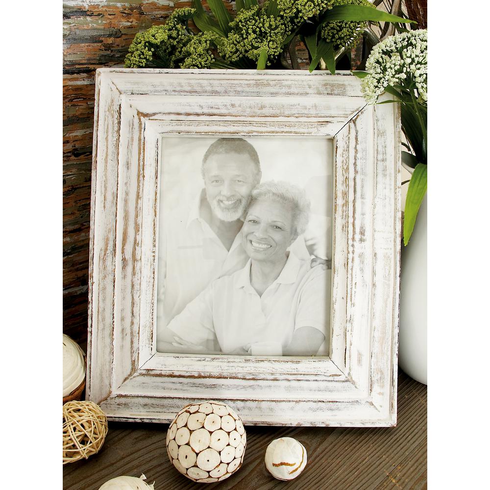Oak Brown And White Wash Multi Beveled Picture Frame Set Of 2