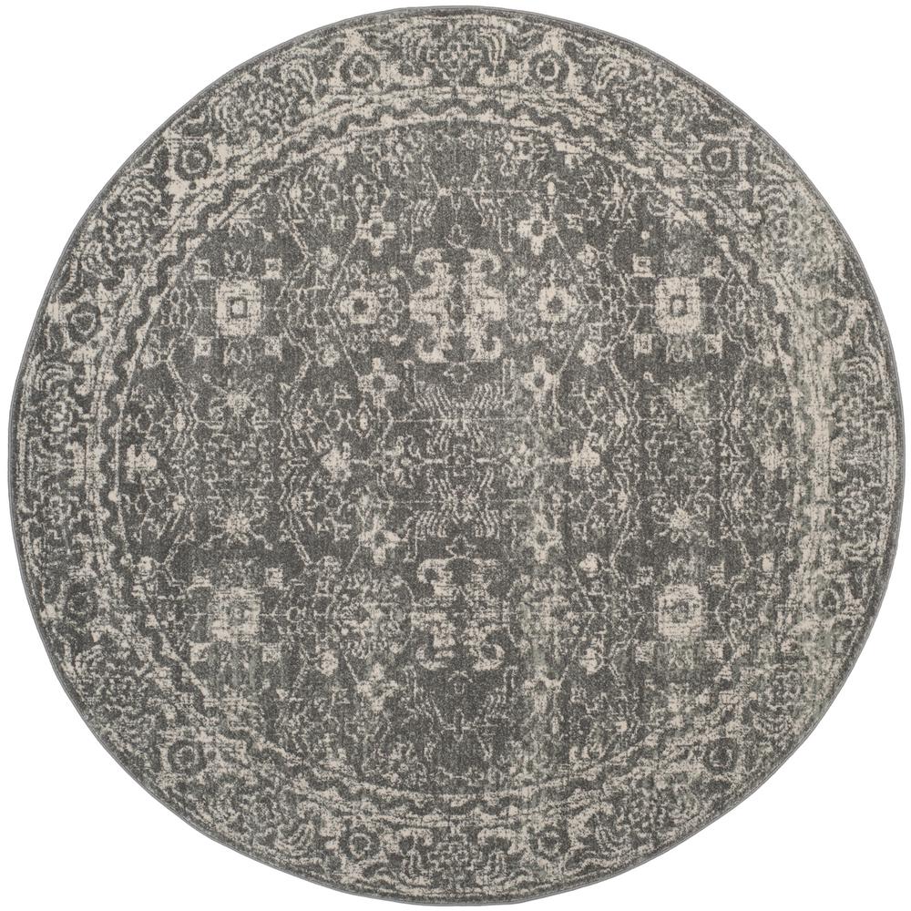 Safavieh Evoke Gray/Ivory 7 ft. x 7 ft. Round Area Rug EVK270S7R The