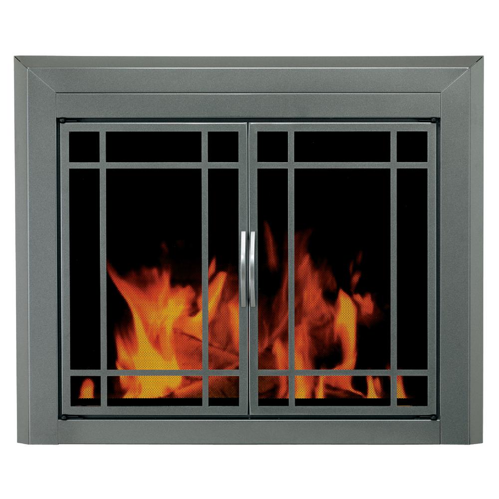 Pleasant Hearth Edinburg Medium Glass Fireplace Doors Ed 5411