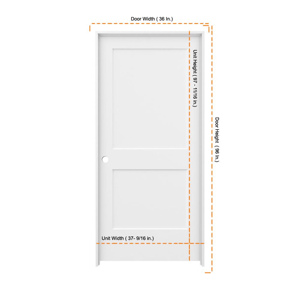 Jeld Wen 36 In X 96 In Monroe Primed Right Hand Smooth Solid Core Molded Composite Mdf Single Prehung Interior Door
