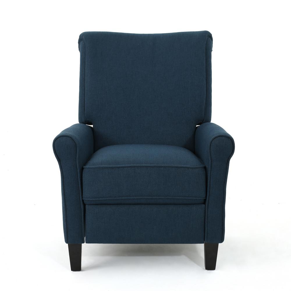 Unbranded Charell Navy Blue and Dark Brown Fabric Recliner-14840 - The ...