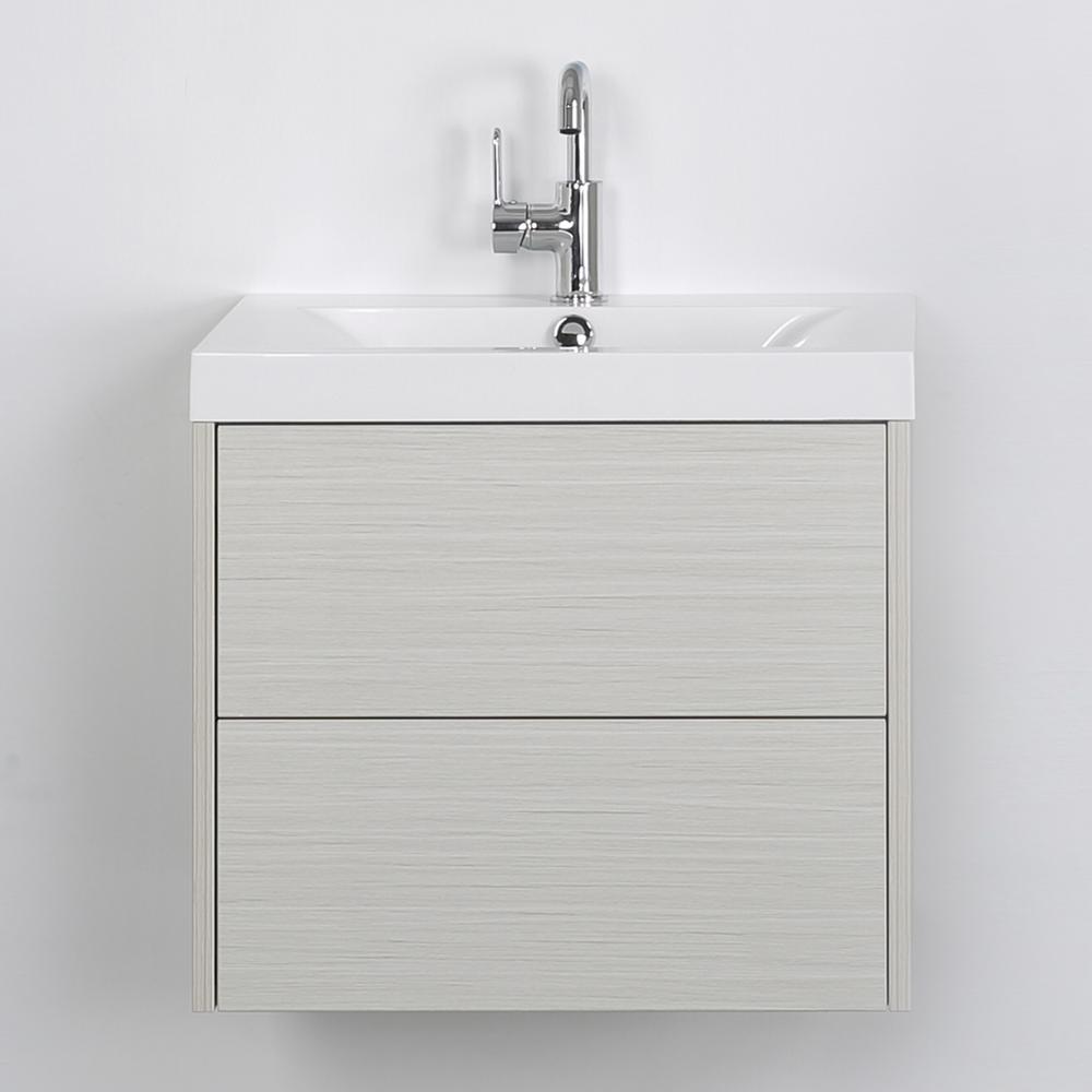 Streamline 23 6 In W X 19 4 H Bath Vanity Gray With Resin H Bath Vanity In Gray With Resin