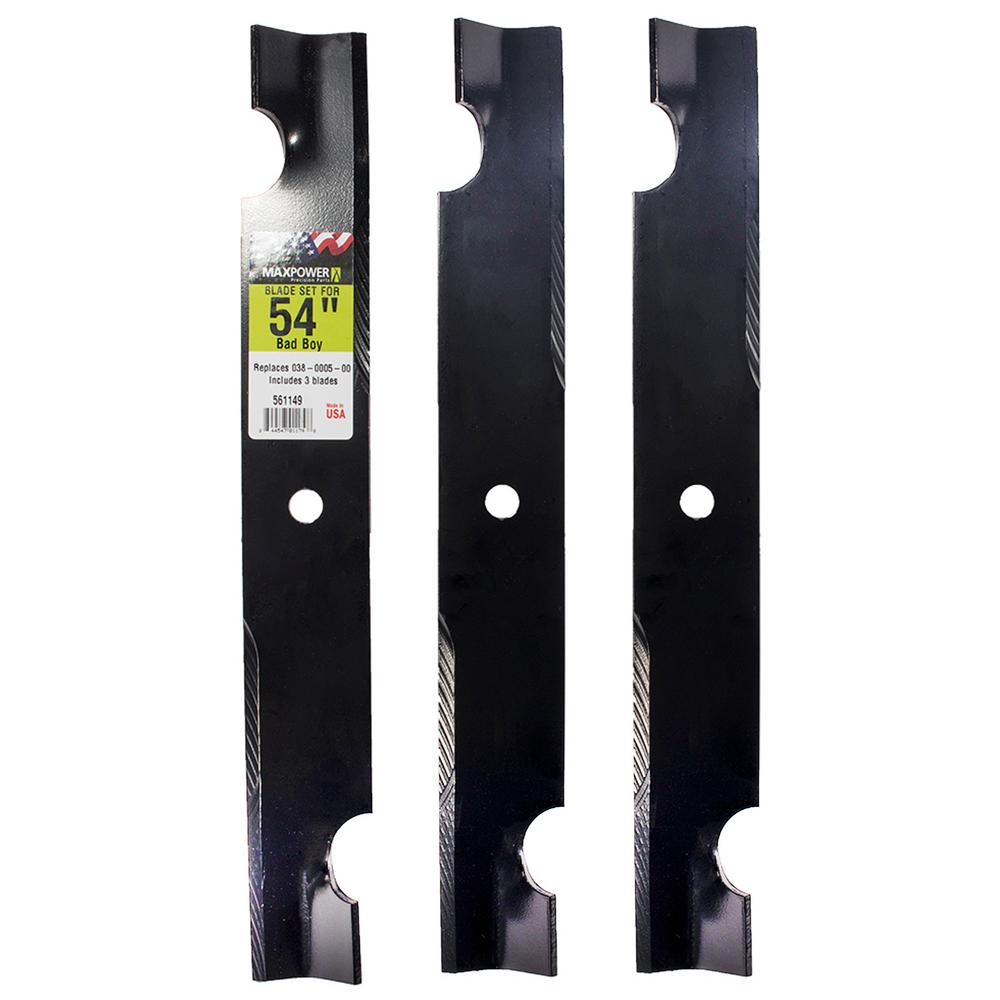 Maxpower 3Blade Set for 54 in. Cut Bad Boy Mowers Replaces OEM 038