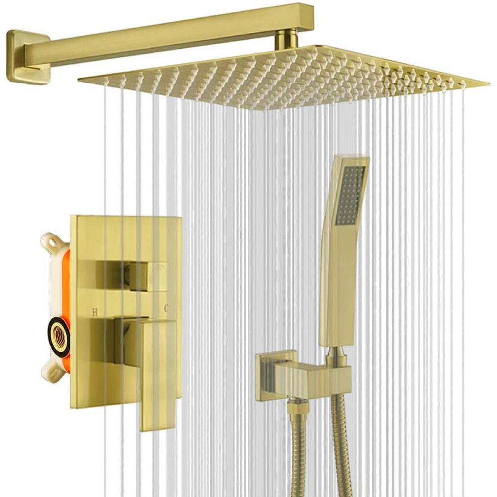 Boyel Living Shower System Wall Mounted with 10 in. Square Rainfall