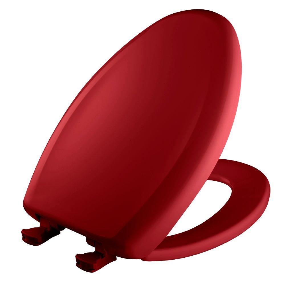 BEMIS Slow Close STA-TITE Elongated Closed Front Toilet Seat in Red