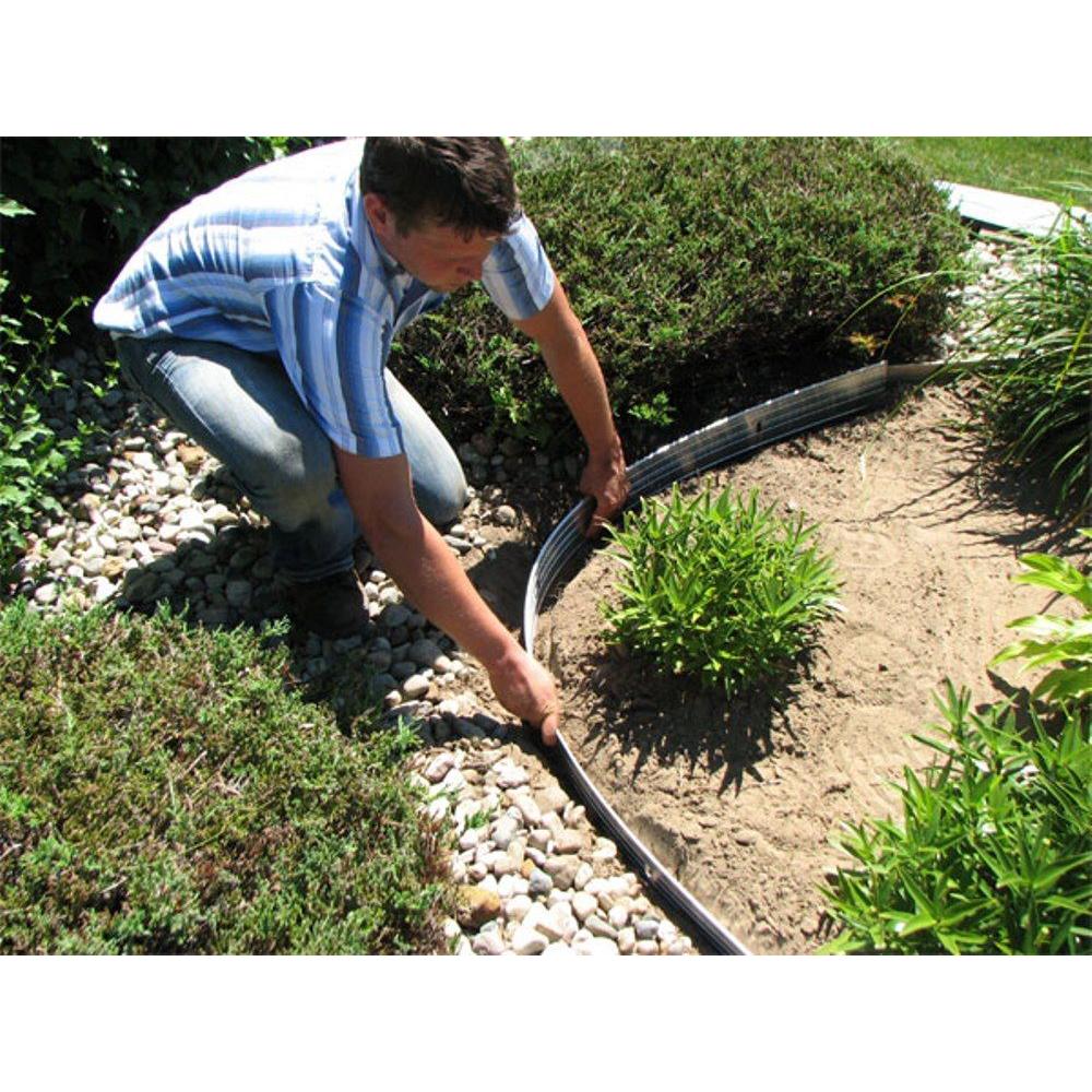 Proflex 24 Ft X 4 In Black Aluminum Landscape Edging Project Kit