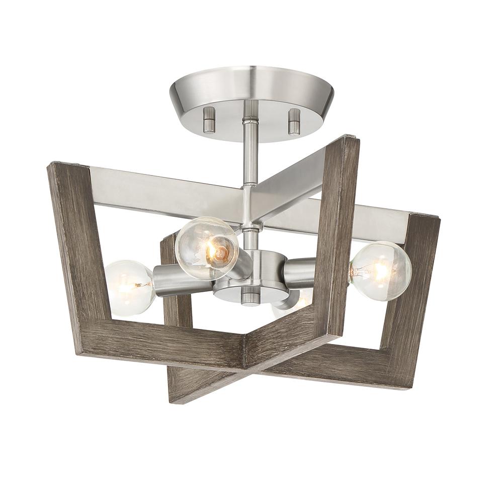 Designers Fountain Westend 14 In 4 Light Satin Platinum Interior Semi Flush Mount