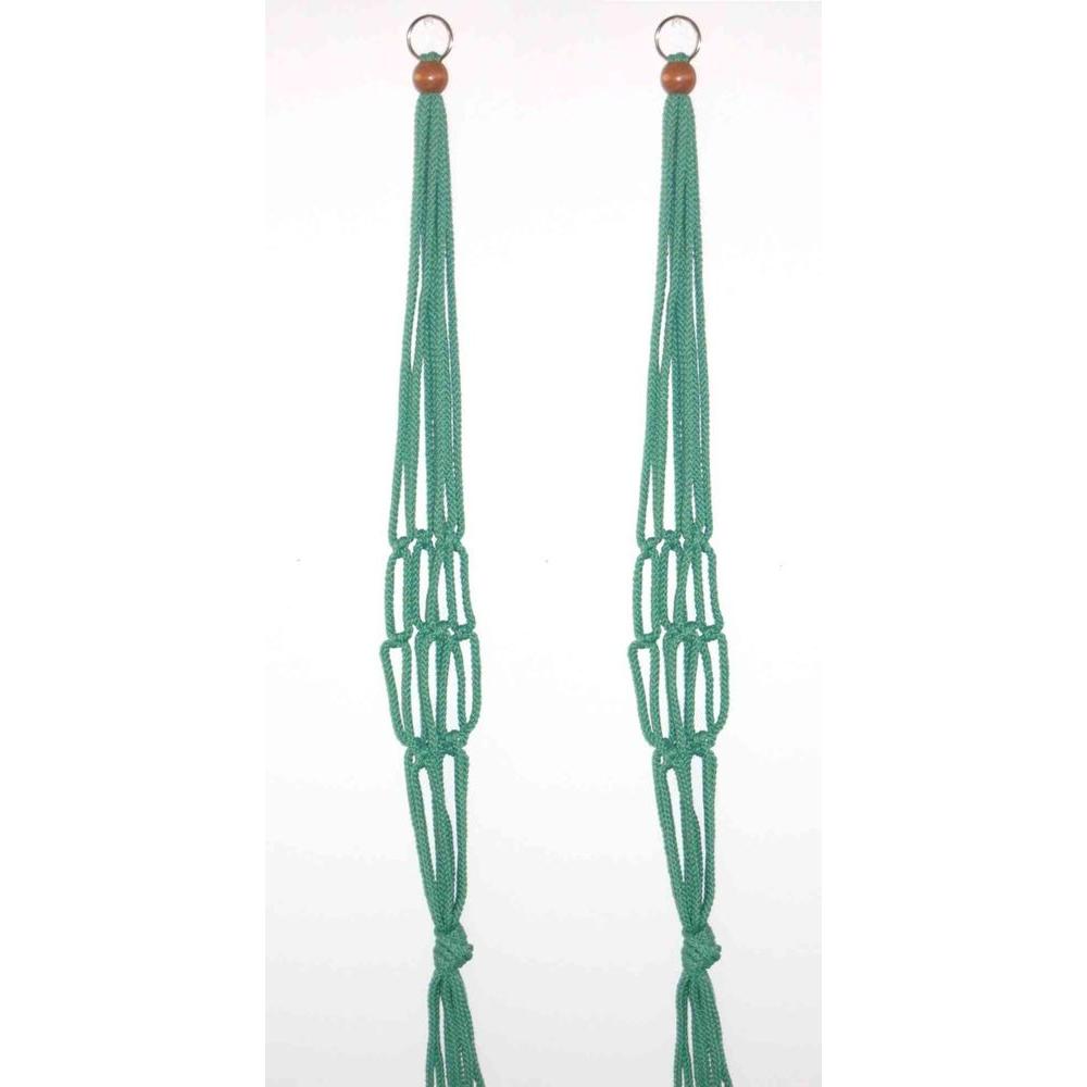 Primitive Planters 30 in. Sage Green Polypropylene Macrame