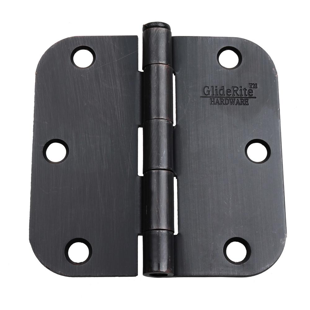 GlideRite 4/" Satin Nickel Door Hinges 5//8/" /& Square Radius Hinge 4000-SQ-58-SN-1