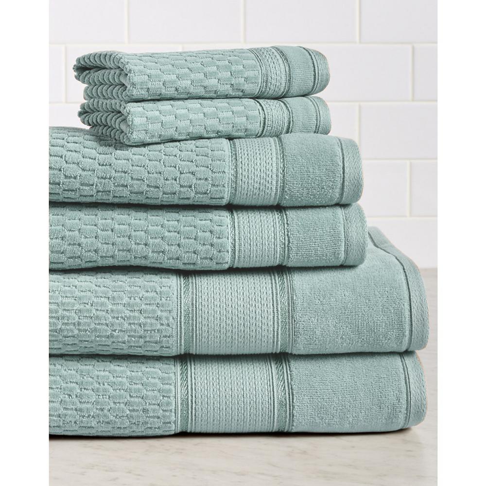 Espalma Royale 6 Piece 100 Turkish Cotton Bath Towel Set In Spa Blue   Spa Blue Espalma Bath Towels 872969 64 1000 