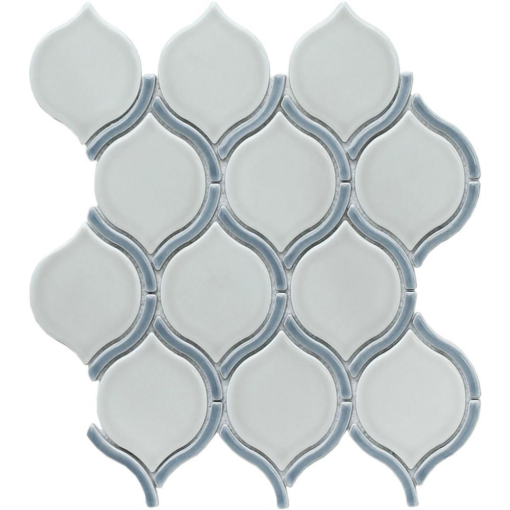 Emser Diva Ares 10.28 in. x 11.5 in. Arabesque Glossy Ceramic Mosaic
