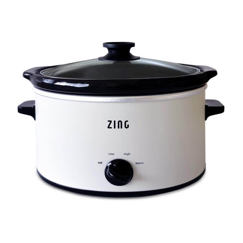 Brentwood Appliances Scallop 4.5 Qt. Pearl Slow Cooker with Tempered