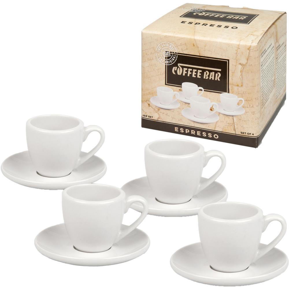 Konitz 8 Piece White Coffee Bar 1 Porcelain Espresso Cup And