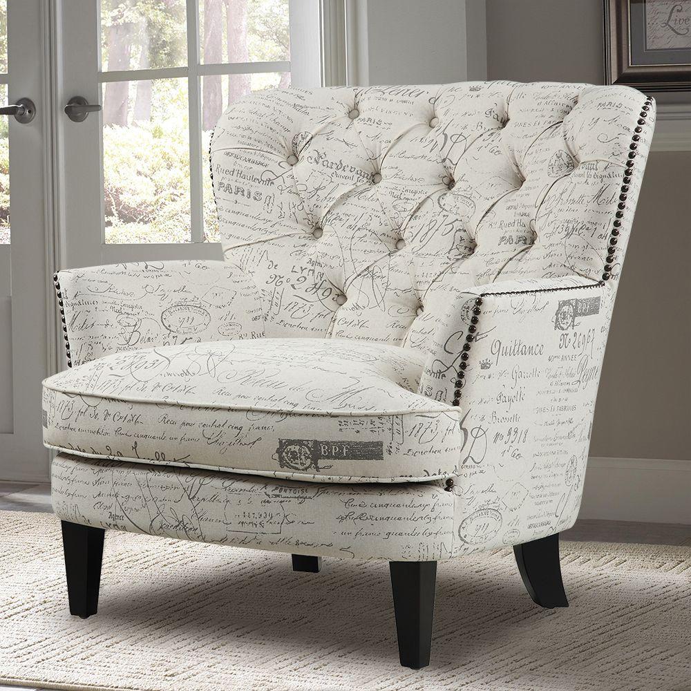 PRI Beige Fabric Arm ChairDS2522900387 The Home Depot