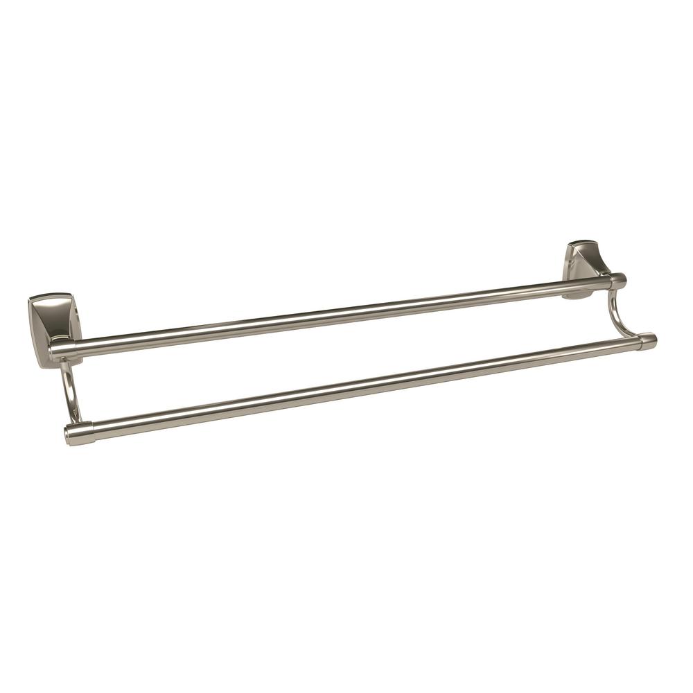 Amerock Clarendon 24 in. (610 mm) Double Towel Bar in Polished Nickel