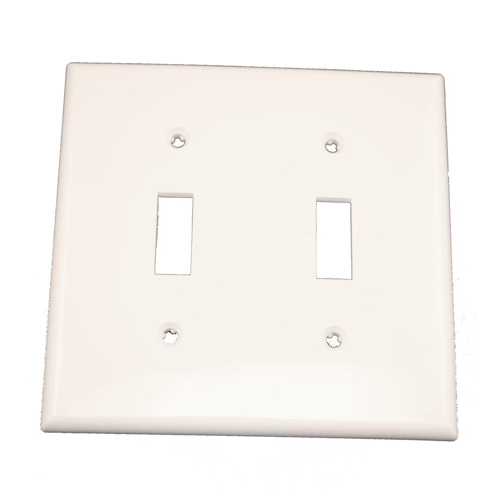 Leviton 2-Gang 2-Toggle Standard Size Heavy Duty Nylon Wall Plate ...