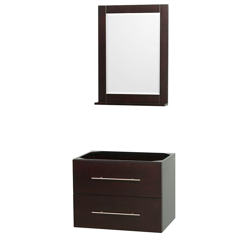Wyndham Collection Centra 29 In Vanity Cabinet With Mirror Espresso