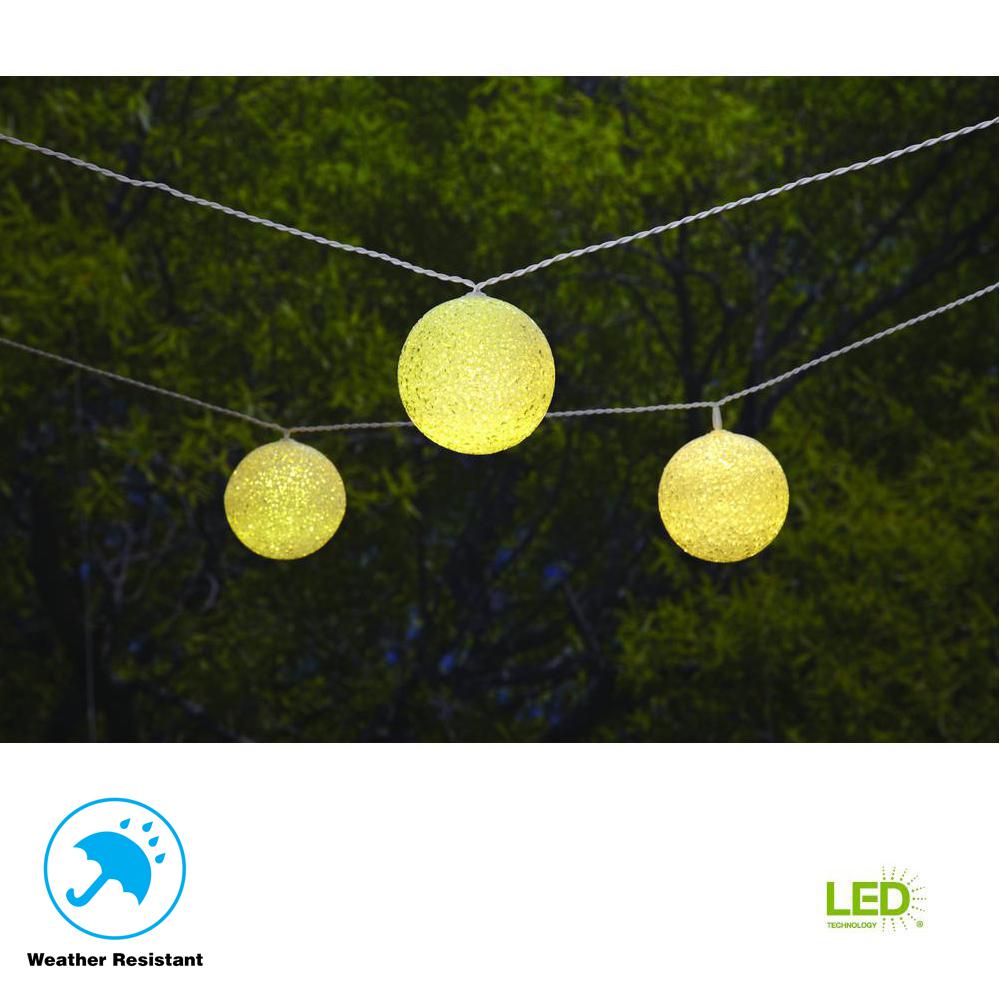 Dusk To Dawn String Lights Outdoor Lighting The Home Depot Solar Integrated Led 10 Head String Light