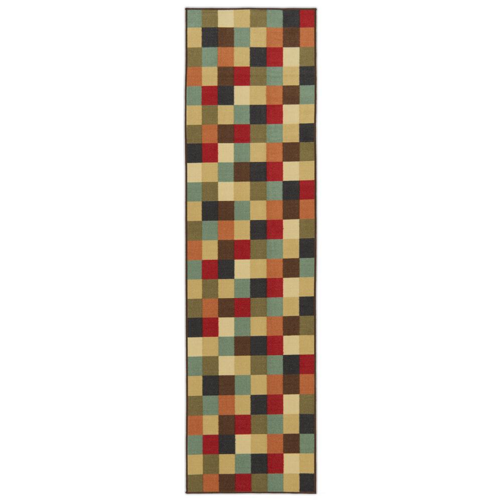 Ottomanson Ottohome Collection Contemporary Checkered Design Multicolor 2 ft. X 5 ft. Runner Rug was $17.06 now $12.8 (25.0% off)
