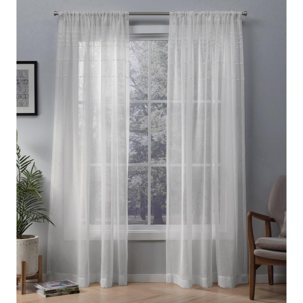 Blue Rod Pocket Sheer Curtains Drapes Window Treatments