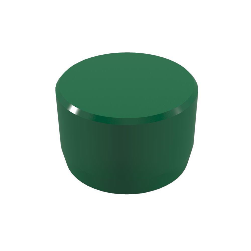 Formufit 11/4 in. Furniture Grade PVC External Flat End Cap in Green (10Pack)F114EECGR10