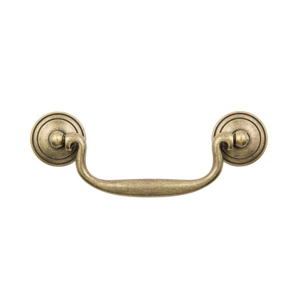 Continental Home Hardware Furniture Hardware 4 In. Antique Brass Bail ...