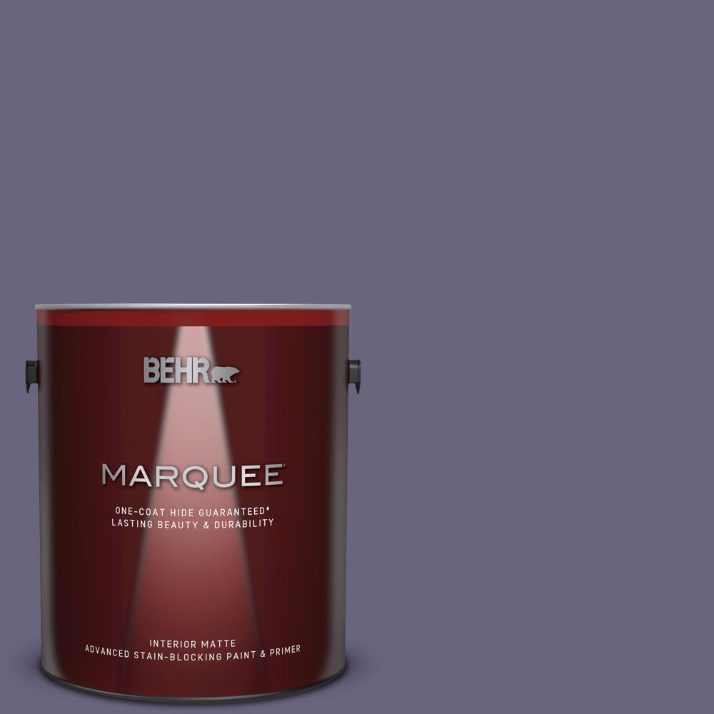 Behr Marquee 1 Gal 650f 6 Victorian Iris Matte Interior Paint And Primer In One