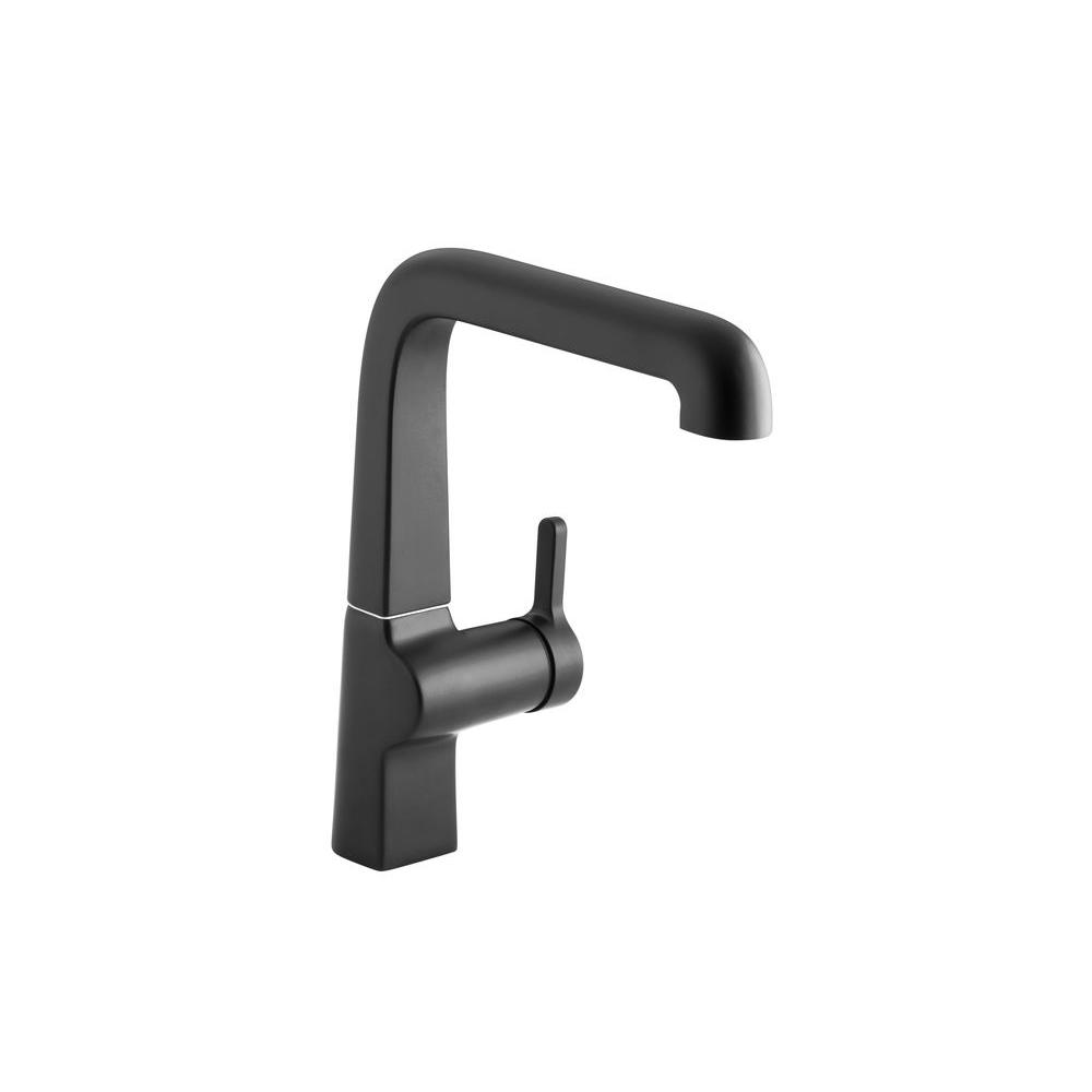 KOHLER Evoke SingleHandle Standard Kitchen Faucet in Matte BlackK