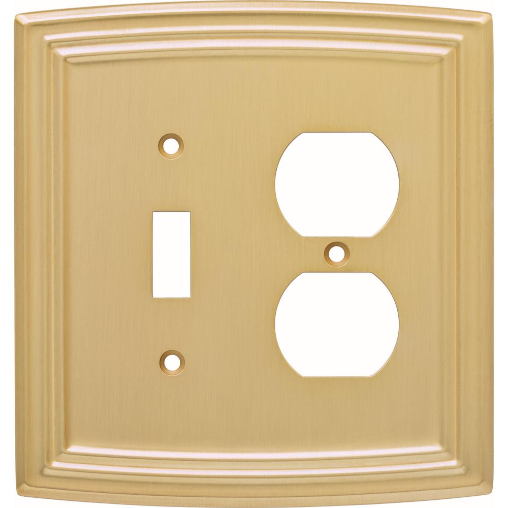 Liberty Emery Decorative Light Switch and Duplex Outlet Cover, Brushed